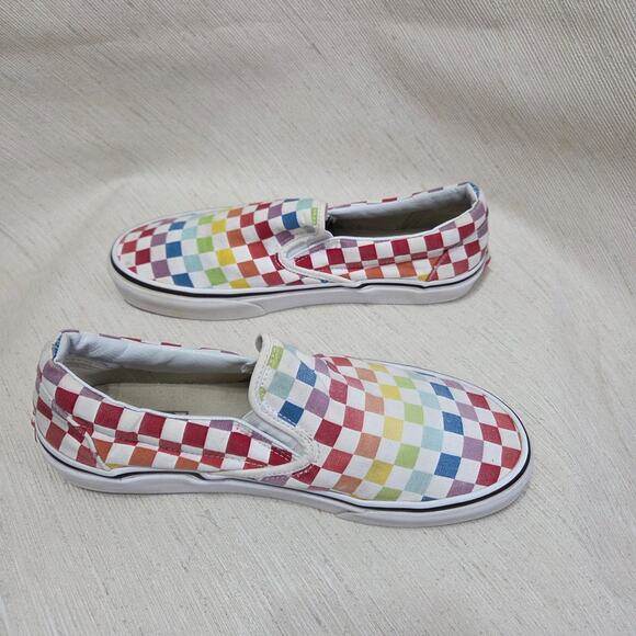 Vans Woman's flats Multi-Colored Checkered Design Shoes size 10.5 - Picture 4 of 6